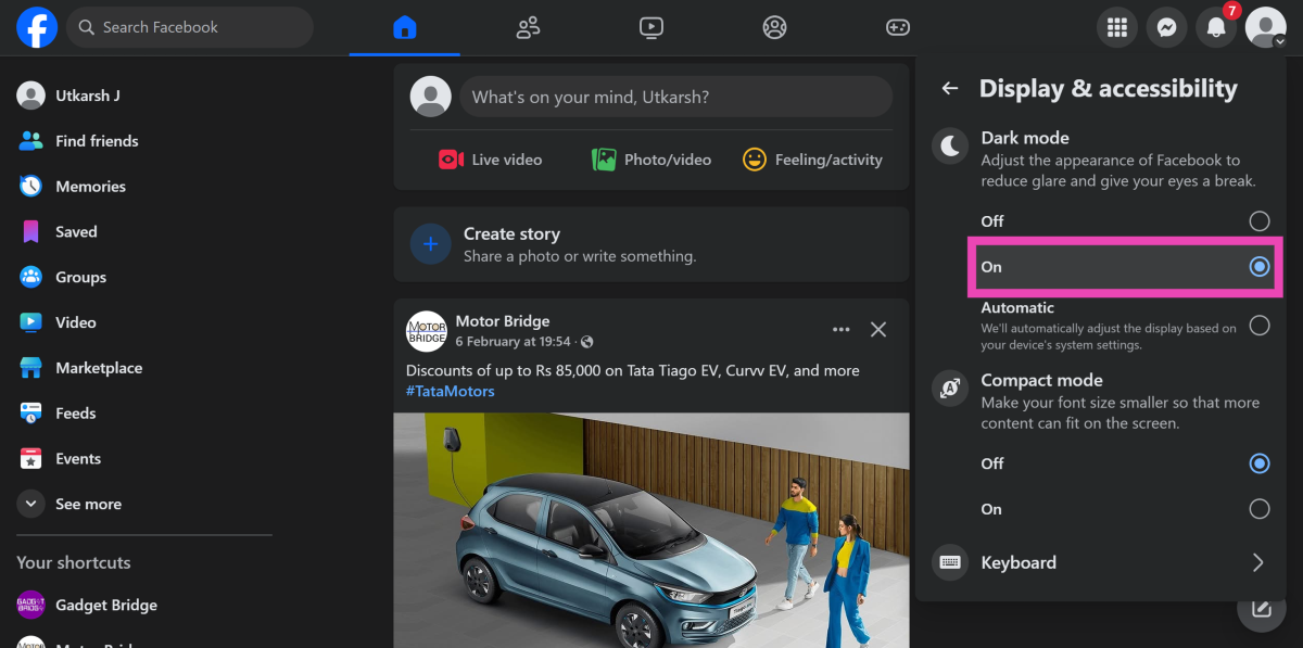Step 3: Go to Dark mode.