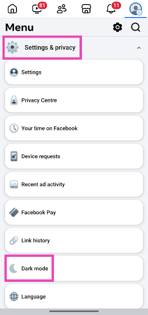 Step 2: Tap on Settings & privacy.