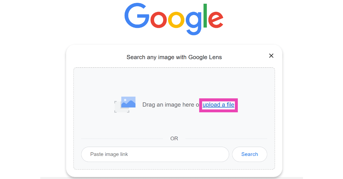 Step 3: Click on Upload a file and upload the QR code image from your PC's internal storage.