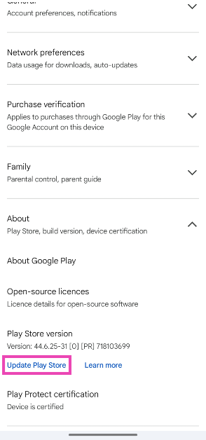 Step 4: Hit Update Play Store. App updates stuck on pending? Try these 10 fixes