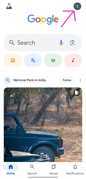 Step 2: Tap your profile picture in the top right corner of the screen.