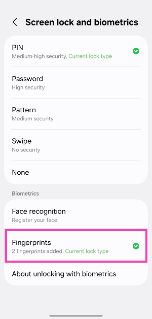 Step 3: Enter your password and tap on Fingerprints. Top 10 ways to fix ‘In-display fingerprint scanner not working’ on Android