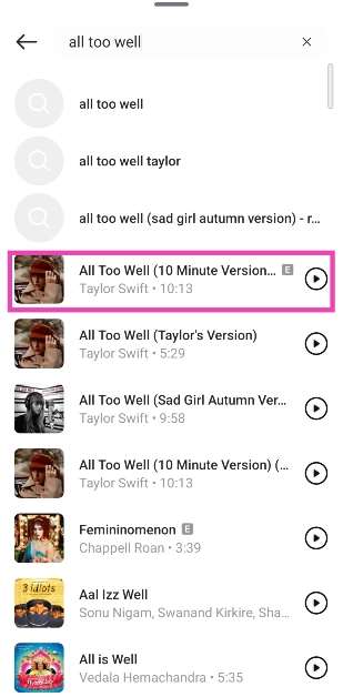 Step 7: Hit the song title to send it in the chat. How to share music via Instagram DMs?