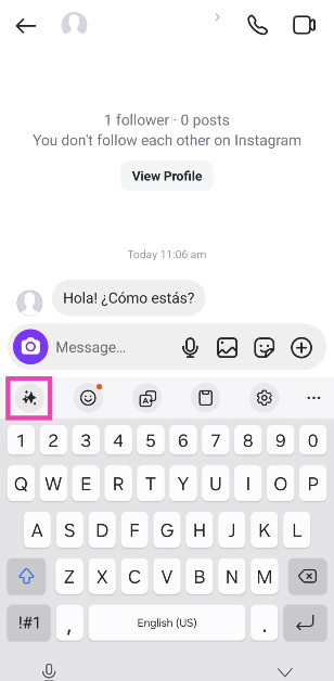 Step 9: Tap the Galaxy AI icon. How to translate Instagram DMs?