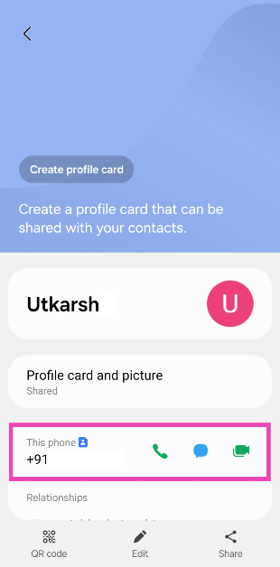 Step 3: Your phone number will be listed under This phone.