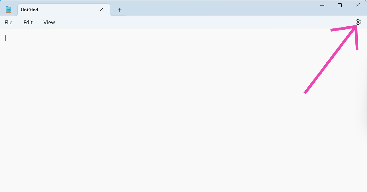 Step 1: Launch the Notepad app and hit the cog wheel icon in the top right corner of the screen.