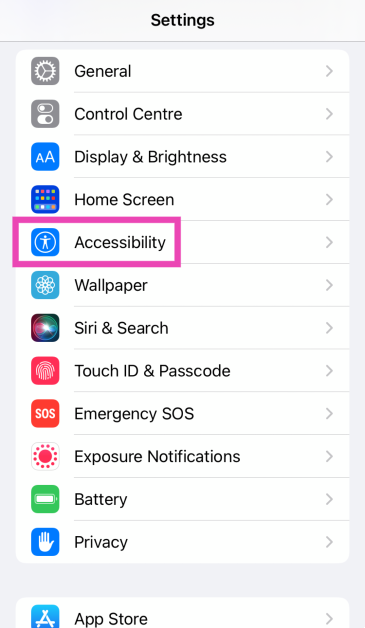 Step 1: Go to Settings and tap on Accessibility.