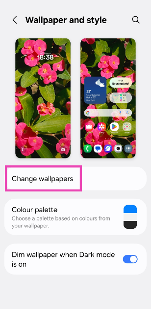 Step 2: Tap on Change wallpapers.