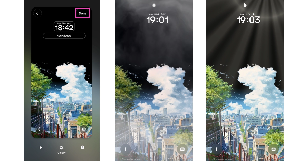 Step 9: Hit Done to set the wallpaper to your lock screen. How to use Photo Ambient Wallpaper on your Samsung phone?