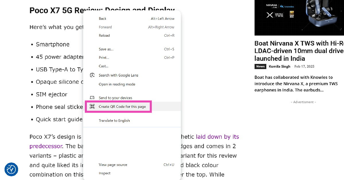 Step 2: Right-click anywhere on the webpage.