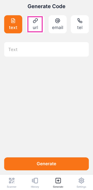 Step 3: Tap on URL and paste the link in the box. Top 4 ways to create a QR code for a link or website