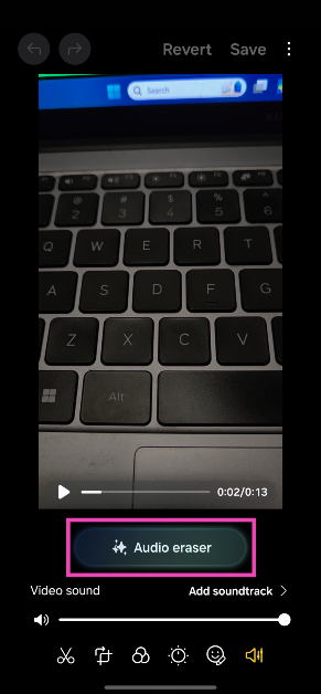 Step 5: Tap on Audio eraser.
