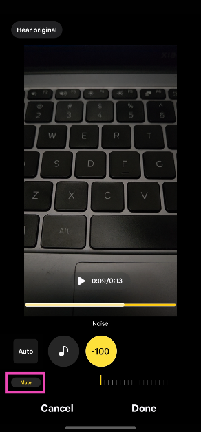 Step 7: Tap a source to adjust its volume in the mix. Use the slider at the bottom of the screen to alter its volume. You can choose to suppress it altogether by hitting the mute button in the bottom left corner of the screen. How to use Audio Eraser on your Samsung phone? (One UI 7)