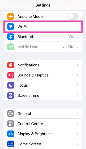 Step 1: Go to Settings and tap on WiFi.