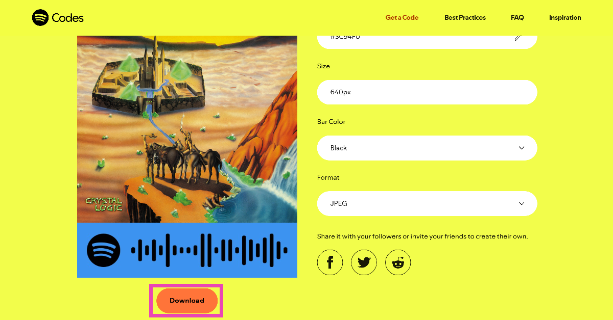 Step 10: Hit Download. How to Create a Spotify scan Code?