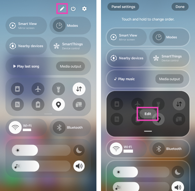 Step 2: Hit the ellipses and select Edit tiles. If there's a pencil icon on the menu, tap on it.
