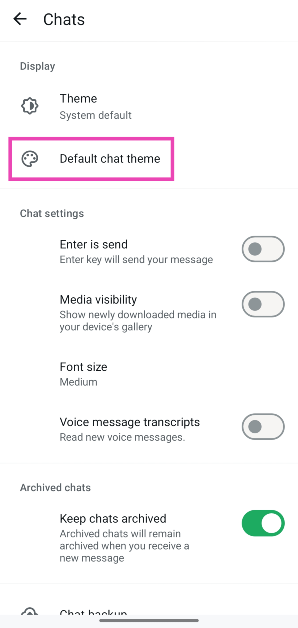 Step 4: Select Chats.
