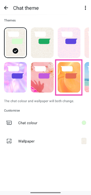 Step 5: Tap on Default chat theme. How to change the chat theme on WhatsApp?