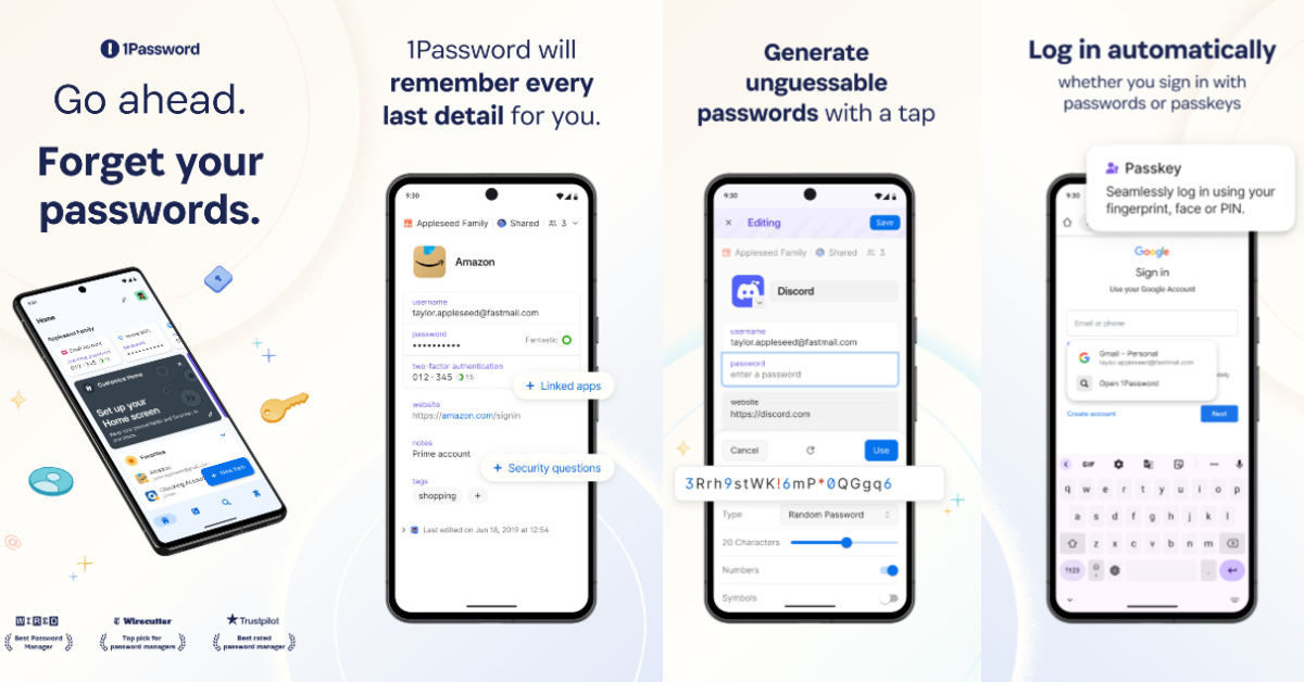 1Password: Password Manager Top 10 apps for Samsung Galaxy S25 FE