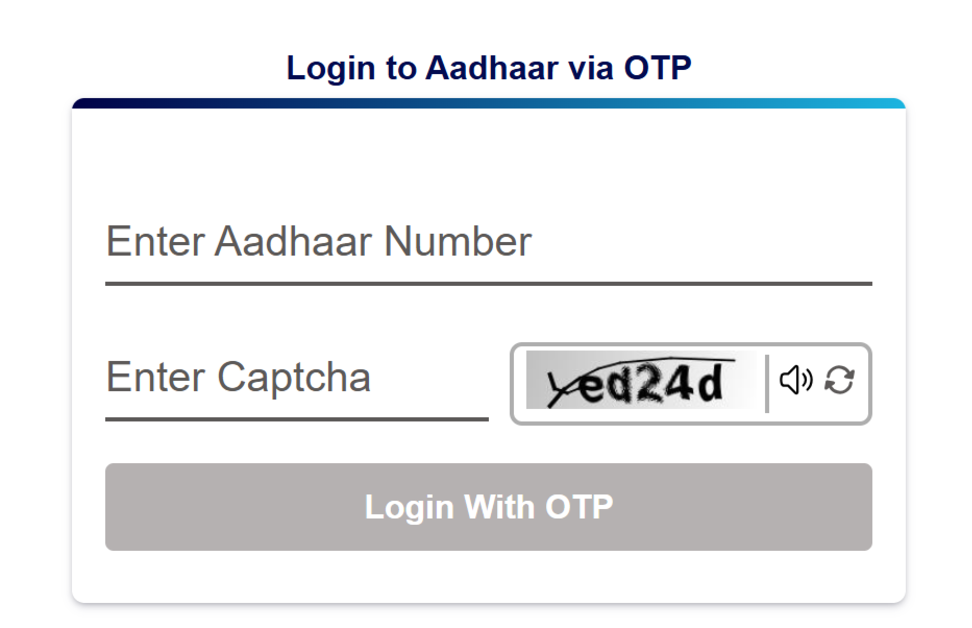Step 4: Enter your Aadhaar card number along with the captcha displayed on the screen.