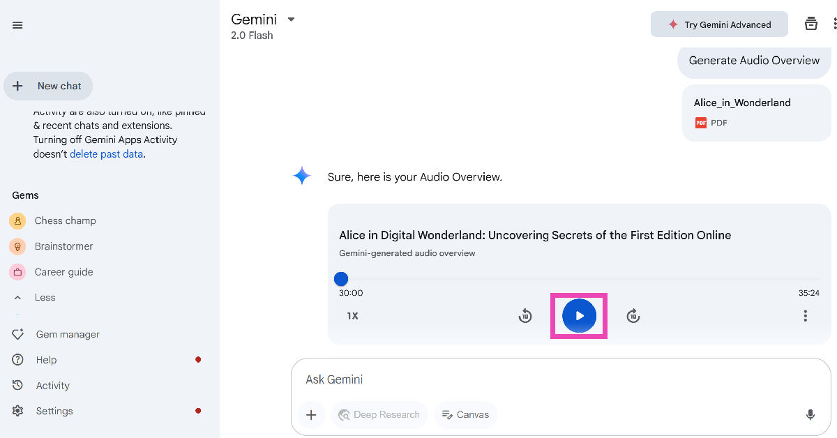 Step 6: Hit the play icon to play the podcast.
