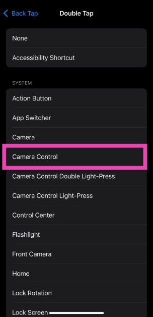 Step 5: Select Control Centre from the list.