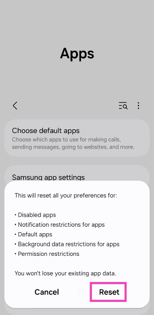 Step 4: Confirm your selection in the popup box.