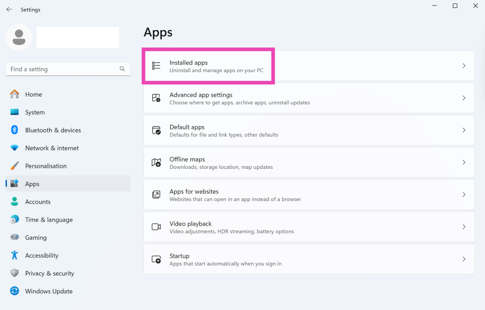 Step 2: Go to Installed apps. Top 10 Ways to Fix ‘Camera Not Working’ on Your Windows 11 PC or Laptop