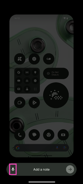 Step 5: Press the Essential key and tap the mic icon to record a voice memo for the screenshot.
