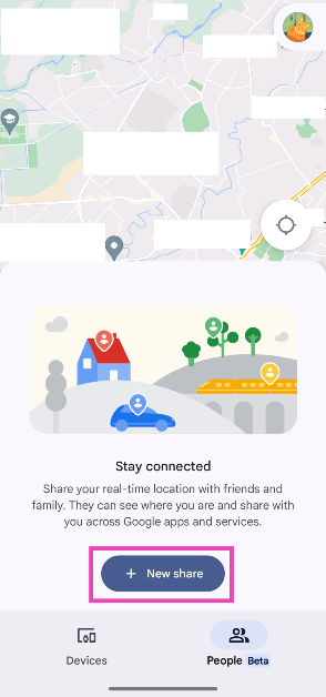 Step 3: Tap on New share.