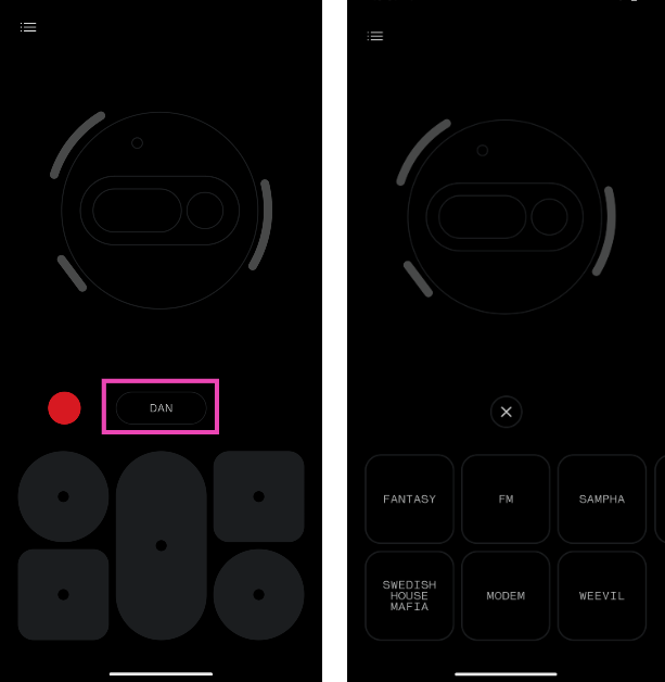 Step 3: Select a tone style by tapping the name next to the red dot.