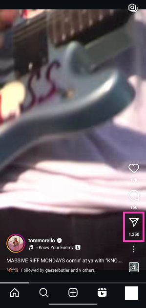 Step 2: Hit the arrow icon. How to watch Instagram Reels in full-screen?