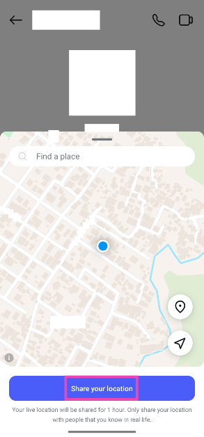 Step 7: Select Share your location. share live location on instagram