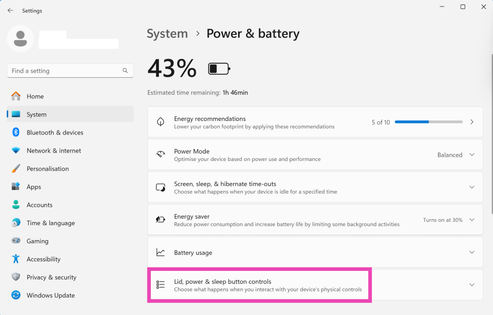 Step 3: Expand the Lid, power & sleep button controls category. How to use your external monitor with a closed laptop?