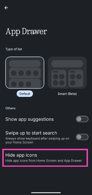 Step 3: Tap on Hide app icons.