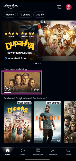 Step 3: Long-press the title you wish to remove. How to remove your watch history and watchlist on Amazon Prime Video (Desktop and Mobile)