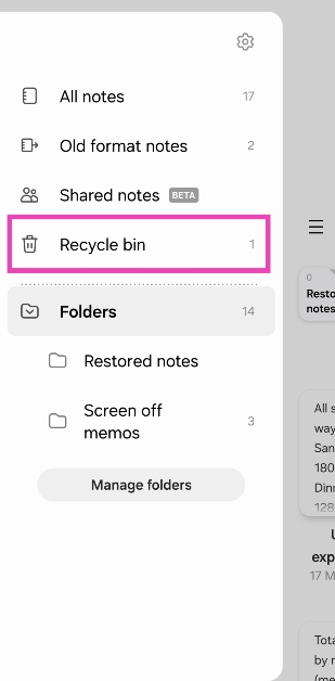 Step 3: Select Recycle bin.