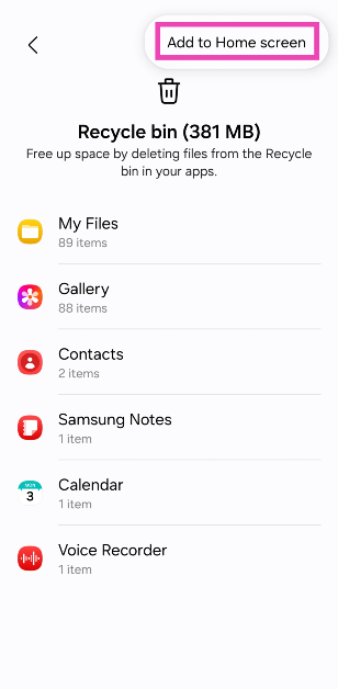 Step 5: Select Add to Home screen.