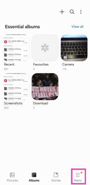 Step 2: Tap on Menu.