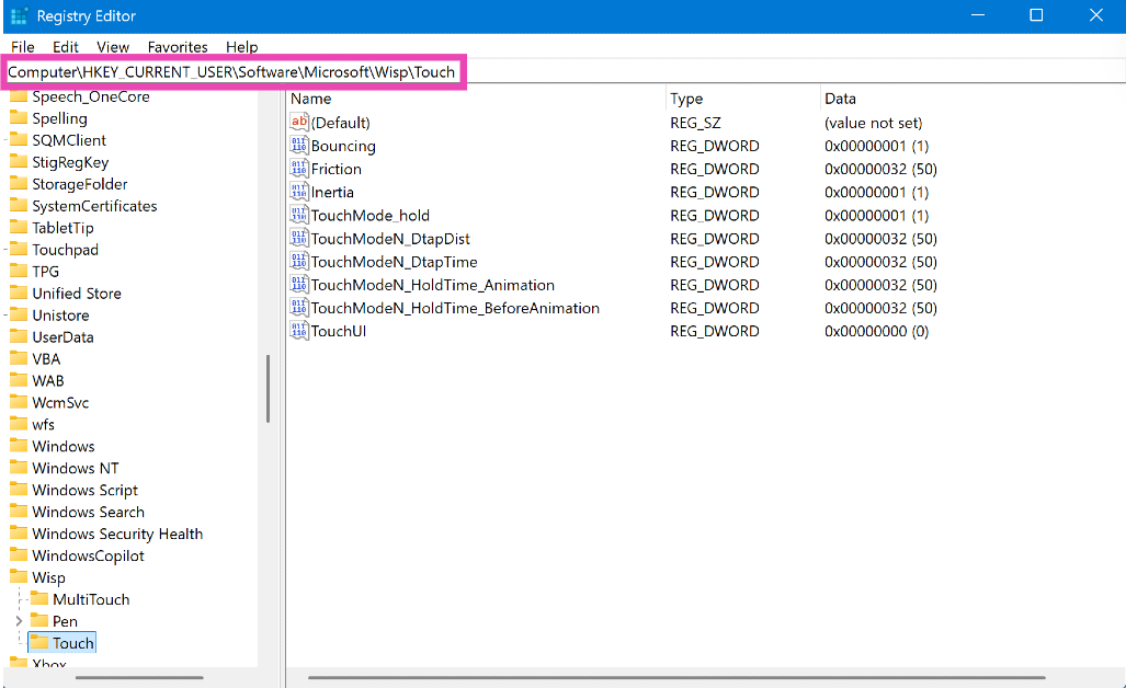 Step 2: Paste the path mentioned below in the address bar.

Computer\HKEY_Current_USER\Software\Microsoft\Wisp\Touch 3 Ways to Disable your Windows Laptop’s Touchscreen
