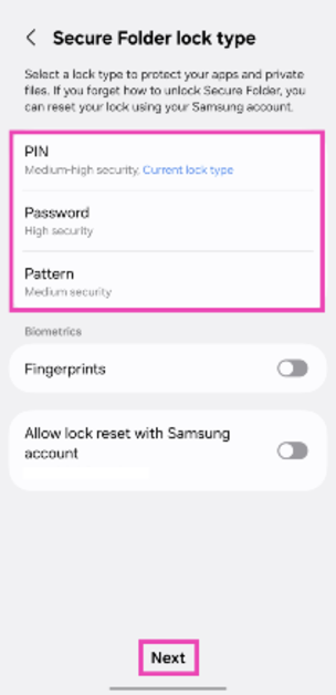 Step 6: Set up a password.