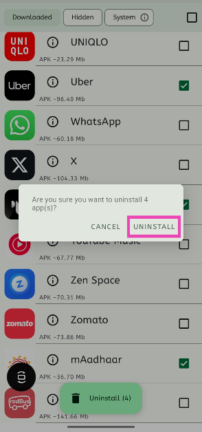 Step 4: Confirm your selection.