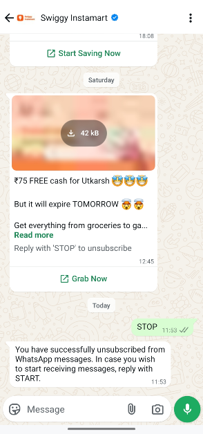 Step 2: Type ‘STOP’ as a reply and hit Send. Top 5 ways to block spam calls and messages on WhatsApp