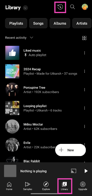 Step 2: Go to the Library tab.