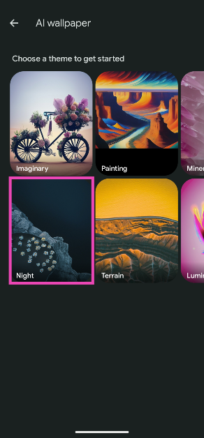 Step 5: Choose a theme. How to generate AI wallpapers on Google Pixel