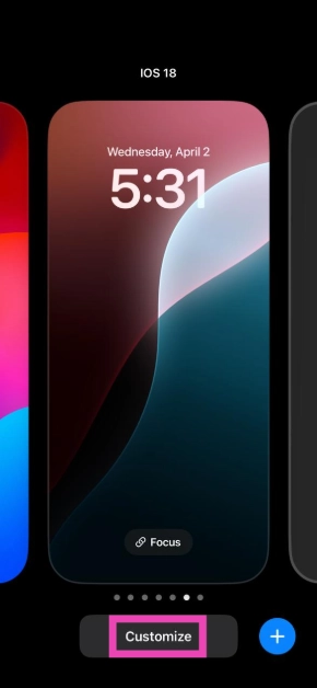 Step 2: Tap Customize.