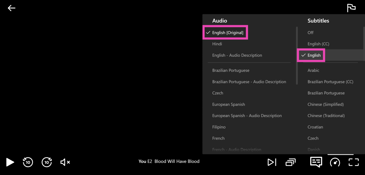 Step 4: Select English [Original] (or your preferred language) in the Audio section. How to Enable Dialogue-Only Subtitles on Netflix