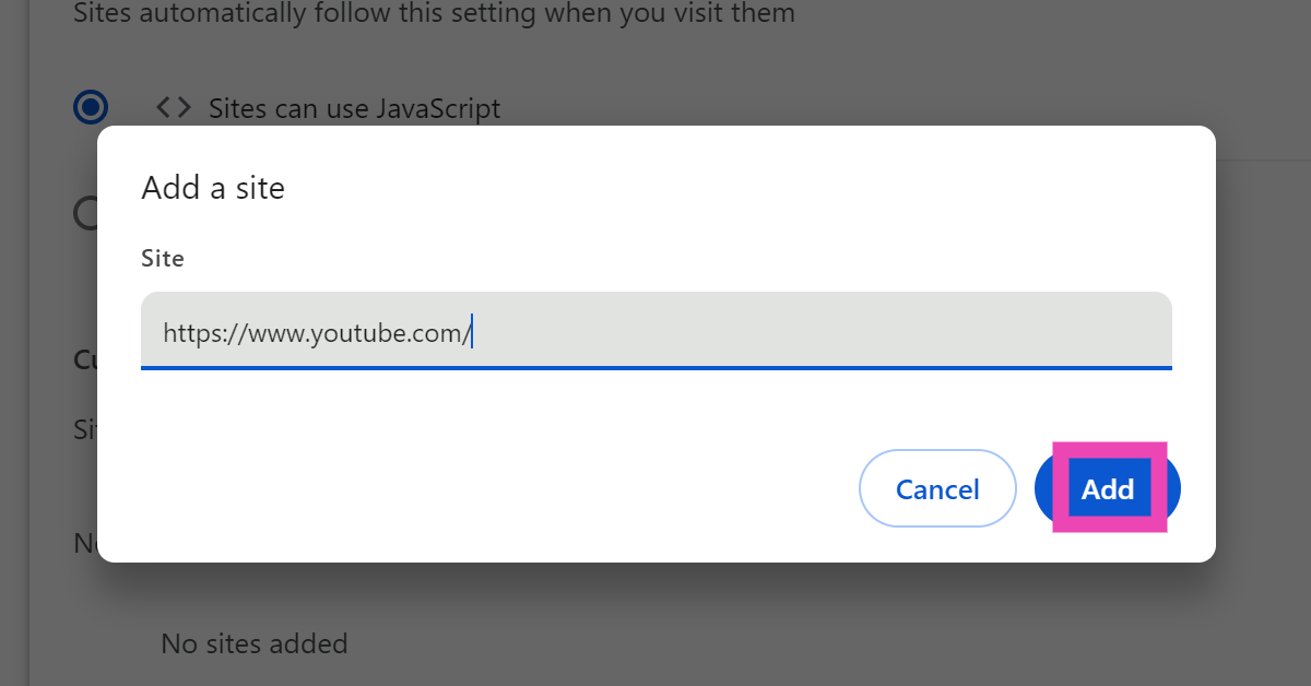 Step 6: Paste the URL and hit Add.