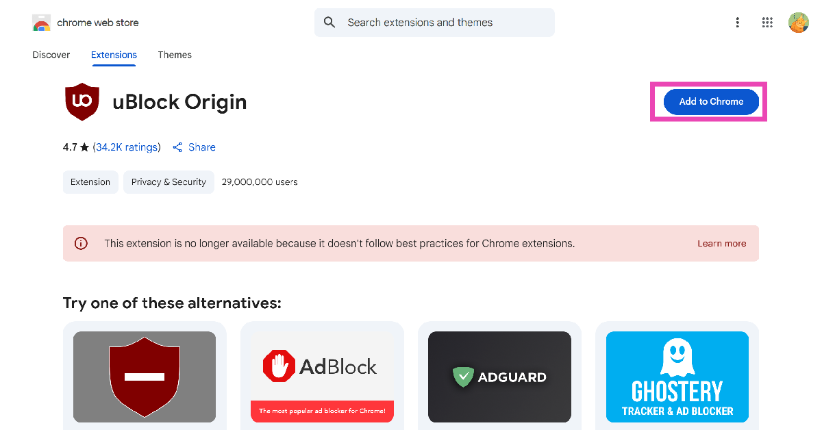 Step 5: Hit the Add to Chrome button. The Ublock Origin extension will be added to your Chrome browser. How to Bypass YouTube’s AdBlock Detection