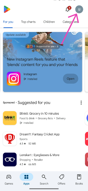 Step 2: Tap your profile icon in the top-right corner of the screen.